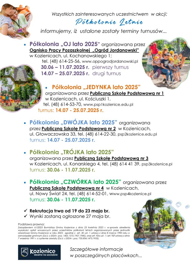 Półkolonie letnie w Kozienicach