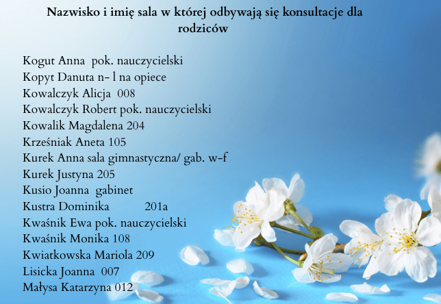 Przydział sal na konsultacje