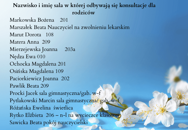 Przydział sal na konsultacje