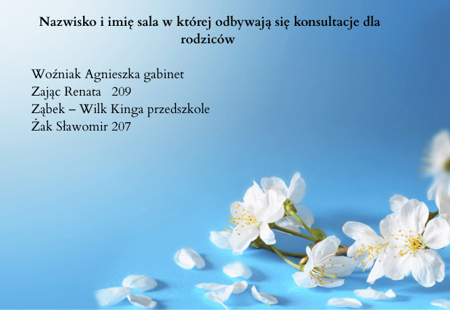 Przydział sal na konsultacje