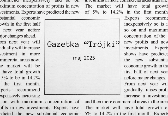 Gazetka "Trójki", maj 2025