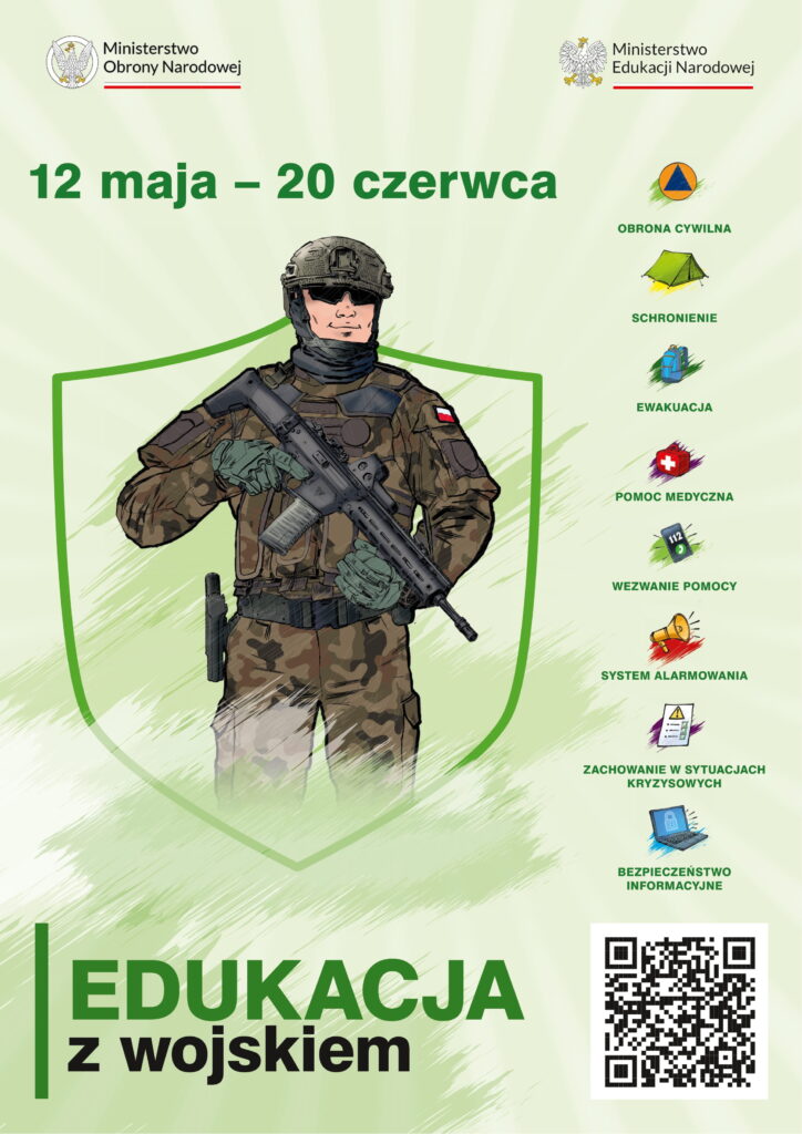 Plakat z żołnierzem - edukacja z wojskiem