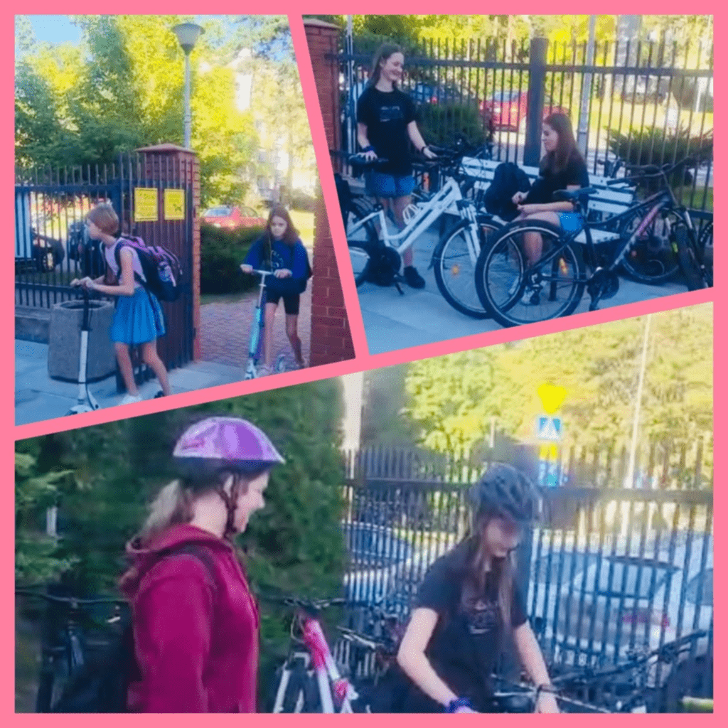 Uczniowie podczas rajdu rowerowego