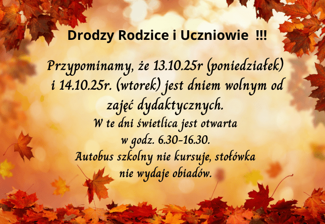 Dni wolne od zajęć dydaktycznych.