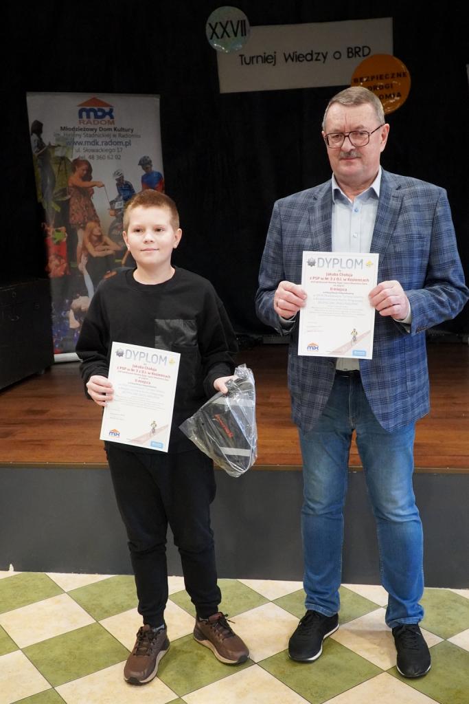 XXVII Turniej Wiedzy o Bezpieczeństwie Ruchu Drogowego „Bezpieczne Drogi Radomia” - II miejsce w  klasyfikacji indywidualnej ucznia naszej szkoły