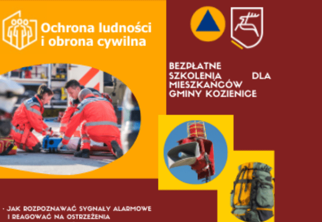 Ochrona ludności i obrona cywilna. Bezpłatne szkolenia dla mieszkańców Gminy Kozienice