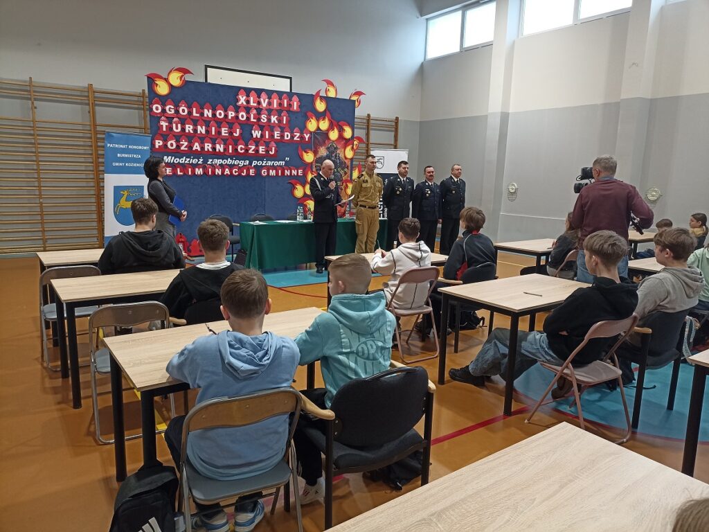 XLVIII Ogólnopolski Turniej Wiedzy Pożarniczej "Młodzież zapobiega pożarom" eliminacje gminne w PSP3 Kozienice