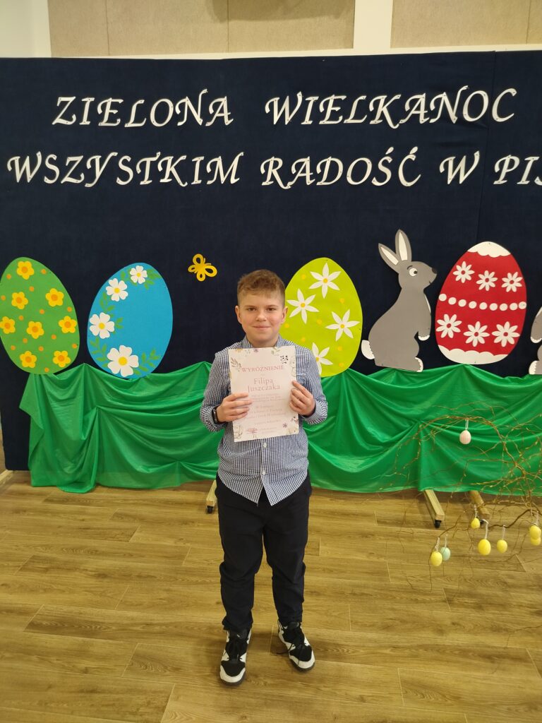 Wyróżniony w konkursie uczeń.