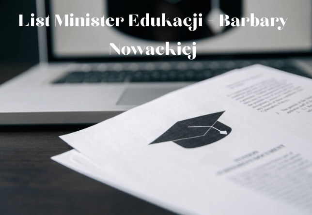 List Minister Edukacji - Barbary Nowackiej
